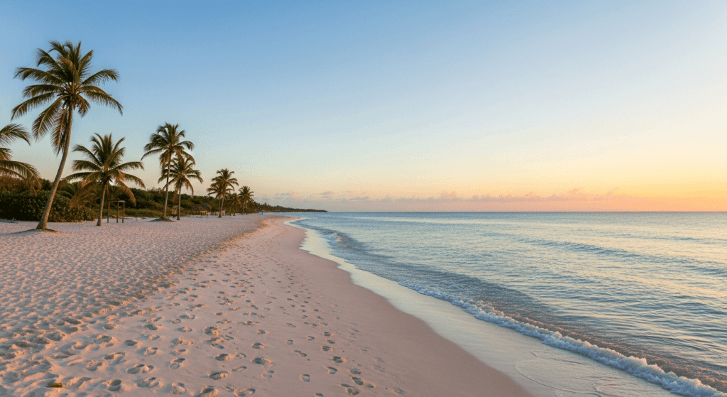 A pristine, safe beach in Varadero, Cuba, an example of a secure and heavily monitored tourist destination.